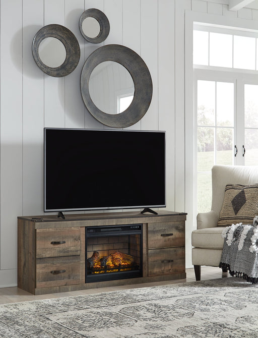 Ashley Express - Trinell TV Stand with Electric Fireplace Quick Ship Furniture home furniture, home decor